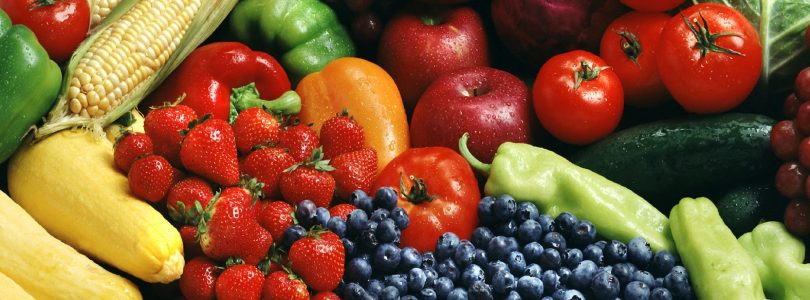 diverse groenten en fruit van dichtbij