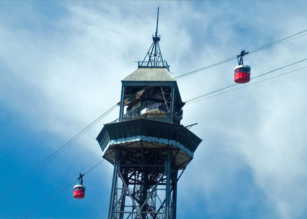 kabelbaan in de haven van barcelona