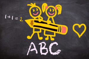 schoolbord met tekening