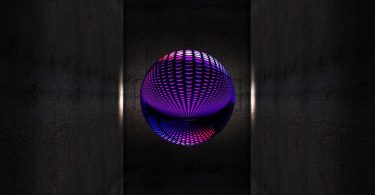 paars en blauw in sferische bol