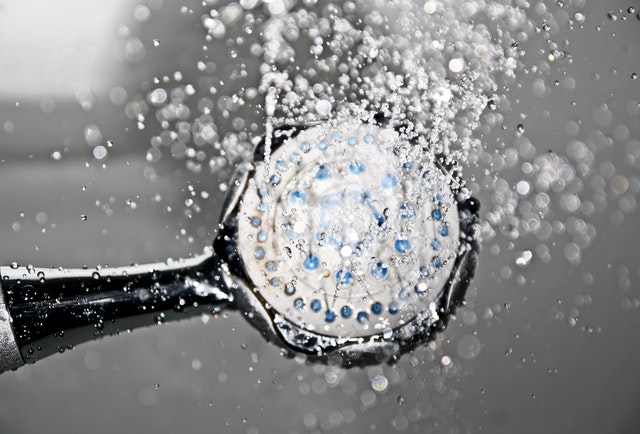 water coming from shower head