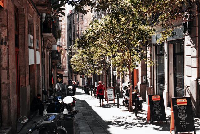 klein straatje in district in barcelona